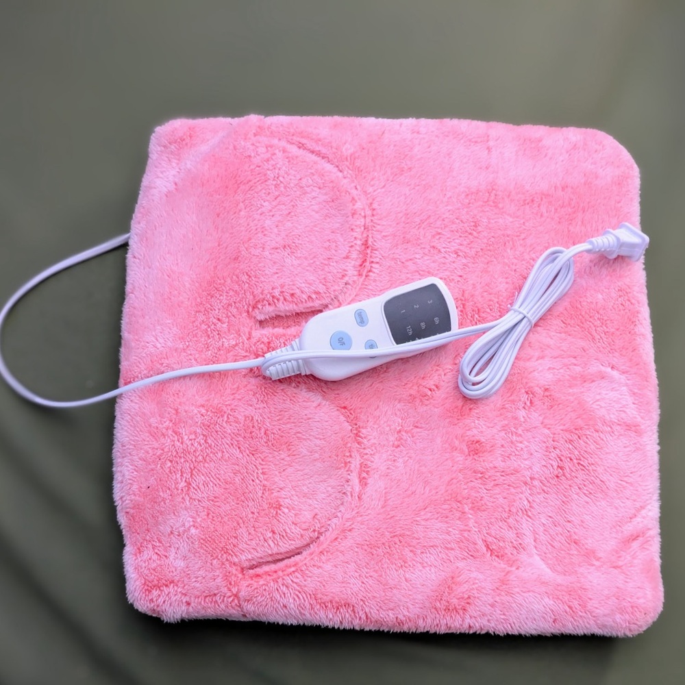Pink Plush Heating Pad with Controller